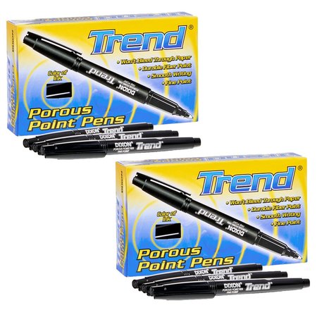 DIXON TICONDEROGA Trend Porous Point Pens, Black, PK24, 24PK 81170